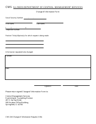 Document preview: Form CMS263 Change of Information Form - Illinois
