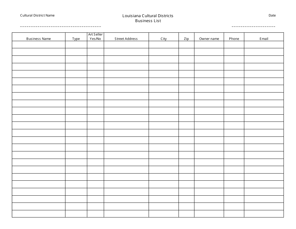 Louisiana Business List - Fill Out, Sign Online and Download PDF ...