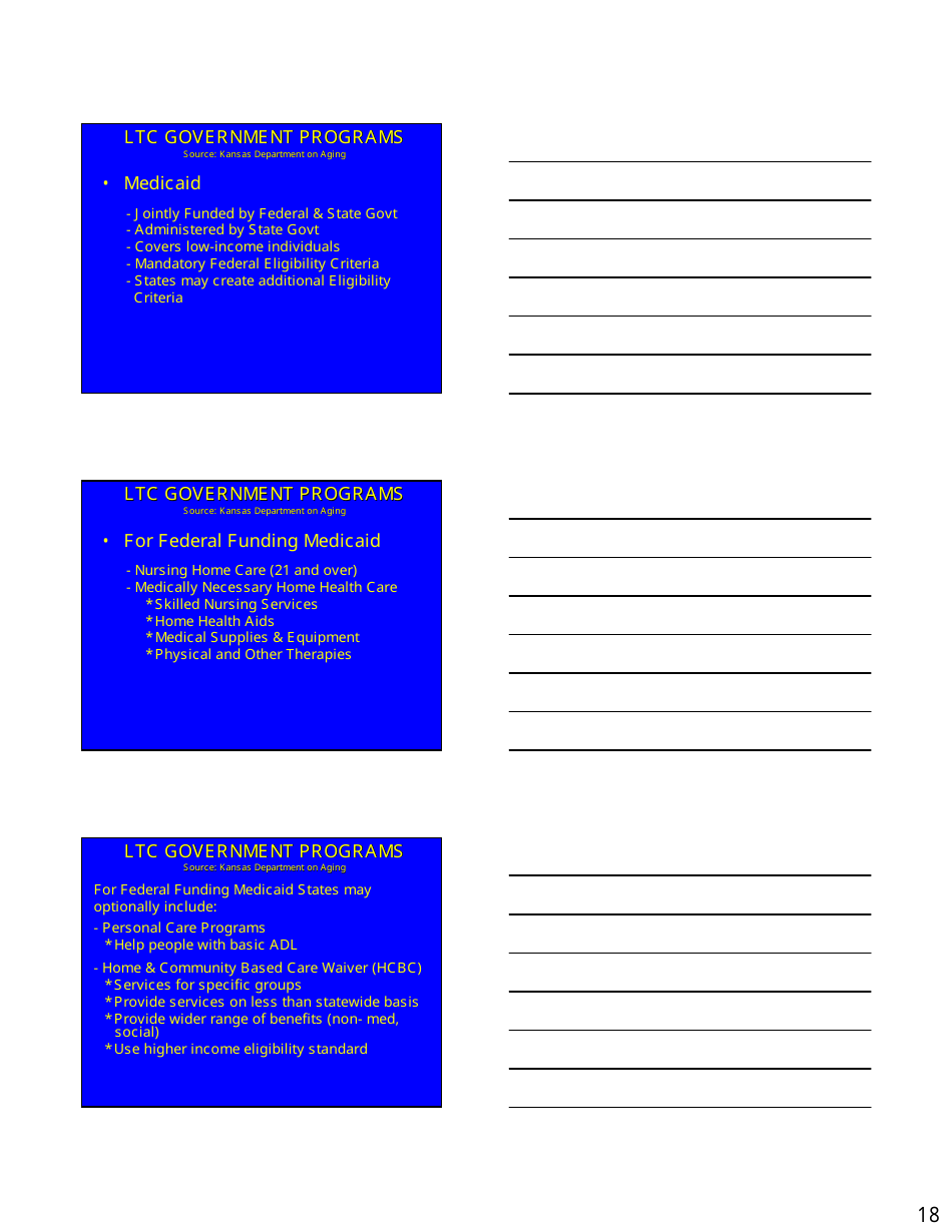 Long Term Care Market  Products Forum Handout - Kansas, Page 18