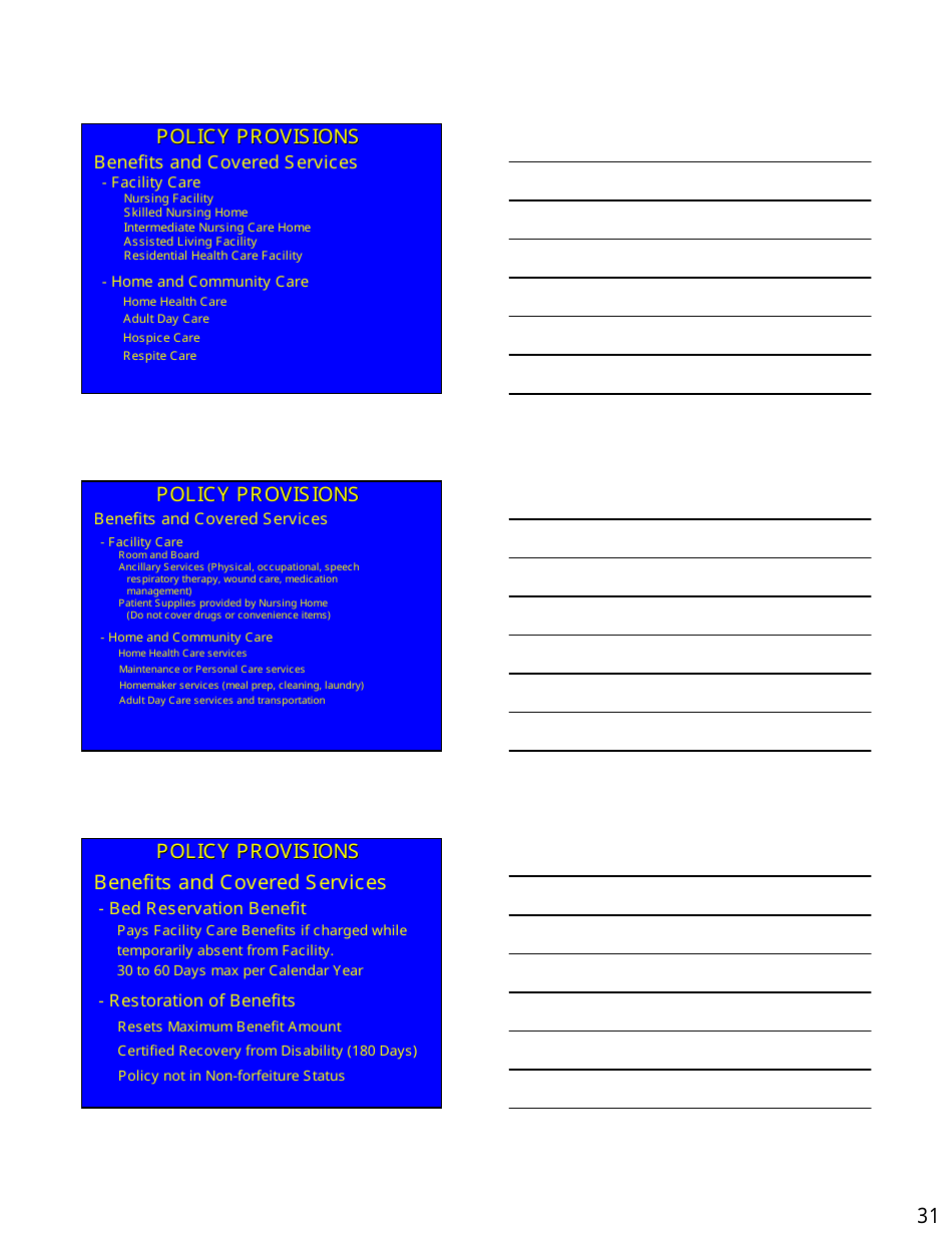 Long Term Care Market  Products Forum Handout - Kansas, Page 31