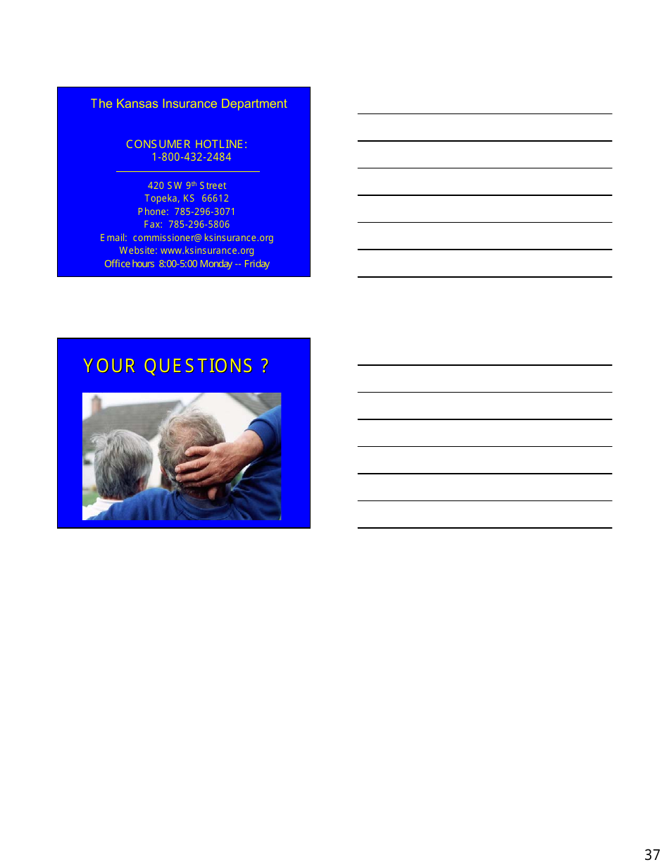 Long Term Care Market  Products Forum Handout - Kansas, Page 37