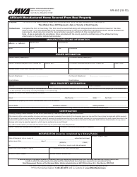 Form VR-452 Affidavit Manufactured Home Severed From Real Property - Maryland