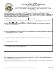 Form HFLL-1 &quot;Optional Form for Certification of a Serious Health Condition by a Health Care Provider&quot; - Hawaii, Page 2
