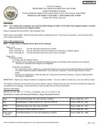 Form WSD-1.398 &quot;Complaint Form&quot; - Hawaii