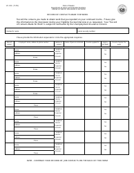 Form UC-253 Record of Contacts Made for Work - Hawaii