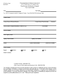 Document preview: Form CFS431-A Psychotropic Medication Request Fax Cover Sheet - Illinois