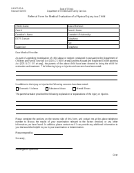 Document preview: Form CANTS65-A Referral Form for Medical Evaluation of a Physical Injury to a Child - Illinois