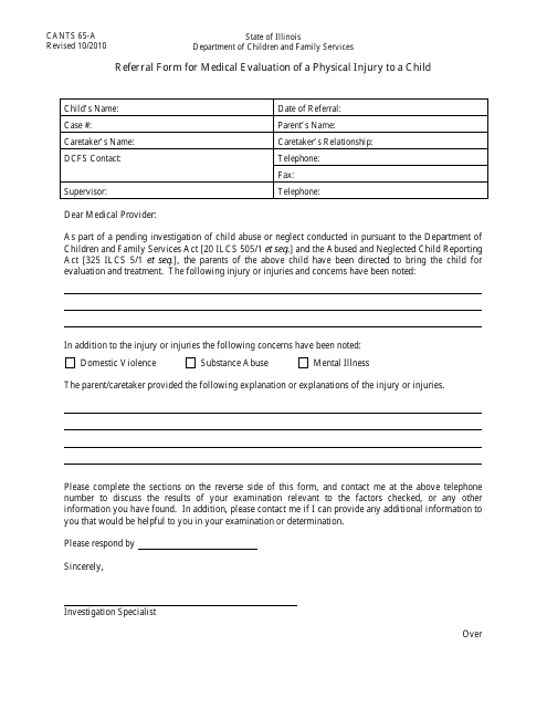 Form CANTS65-A  Printable Pdf