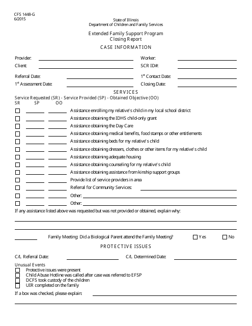 Form CFS1448-G  Printable Pdf