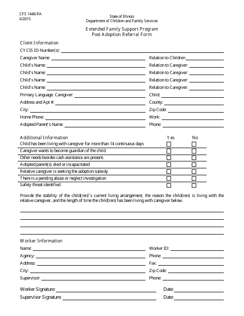 Form CFS1448-PA  Printable Pdf