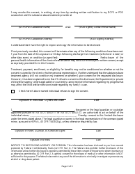 Form CFS440-7 Consent for Disclosure of Information; Substance Abuse Assessment and/or Treatment - Illinois, Page 2