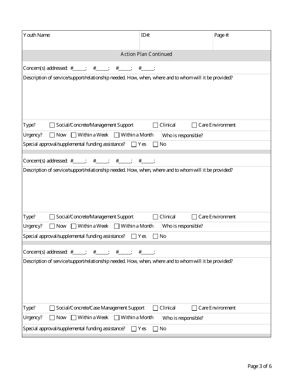 Form CFS1452-2 Clinical Intervention for Placement Preservation (Cipp) Action Plan - Illinois, Page 3