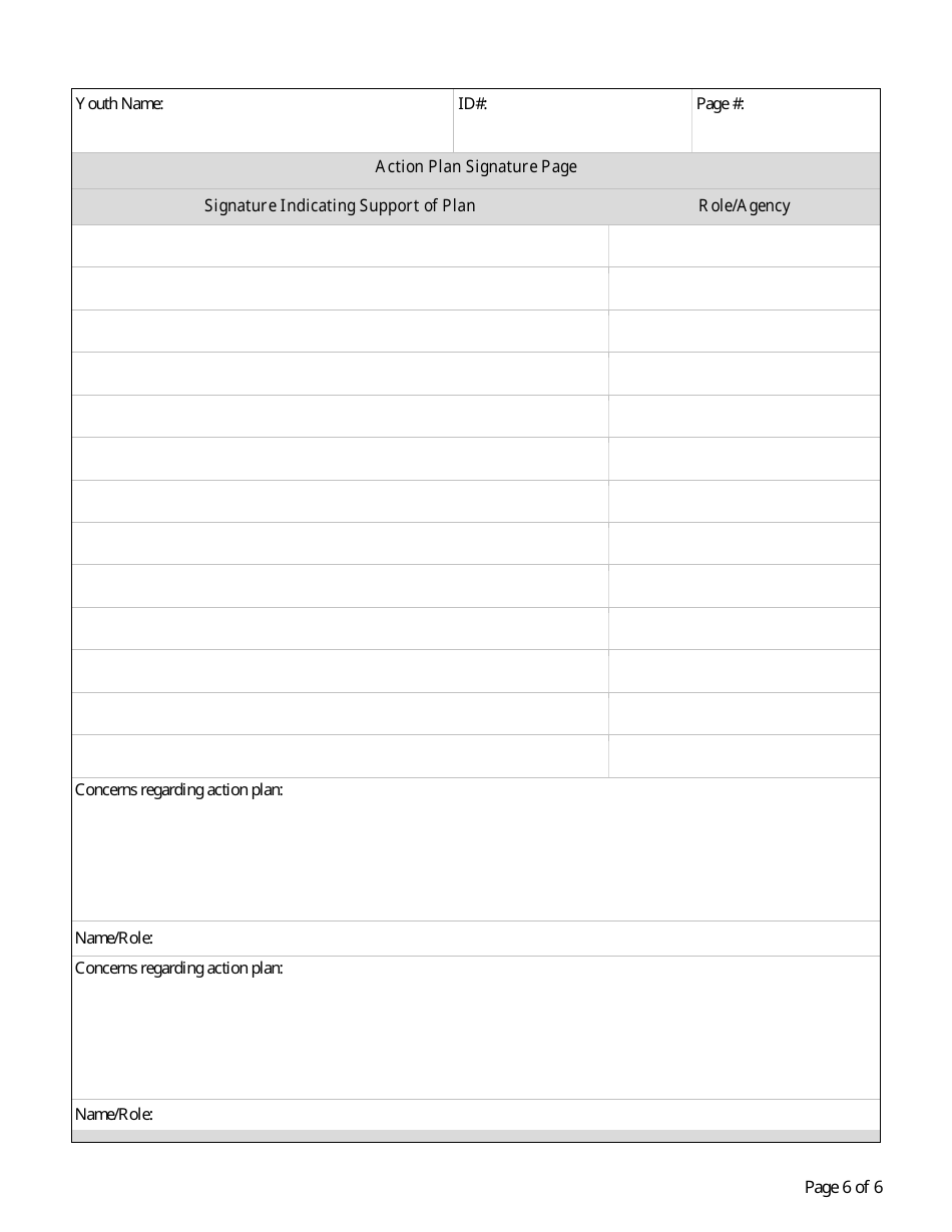 Form CFS1452-2 Clinical Intervention for Placement Preservation (Cipp) Action Plan - Illinois, Page 6