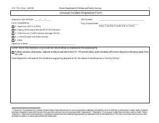 Document preview: Form CFS119-A Unusual Incident Disposition Form - Illinois