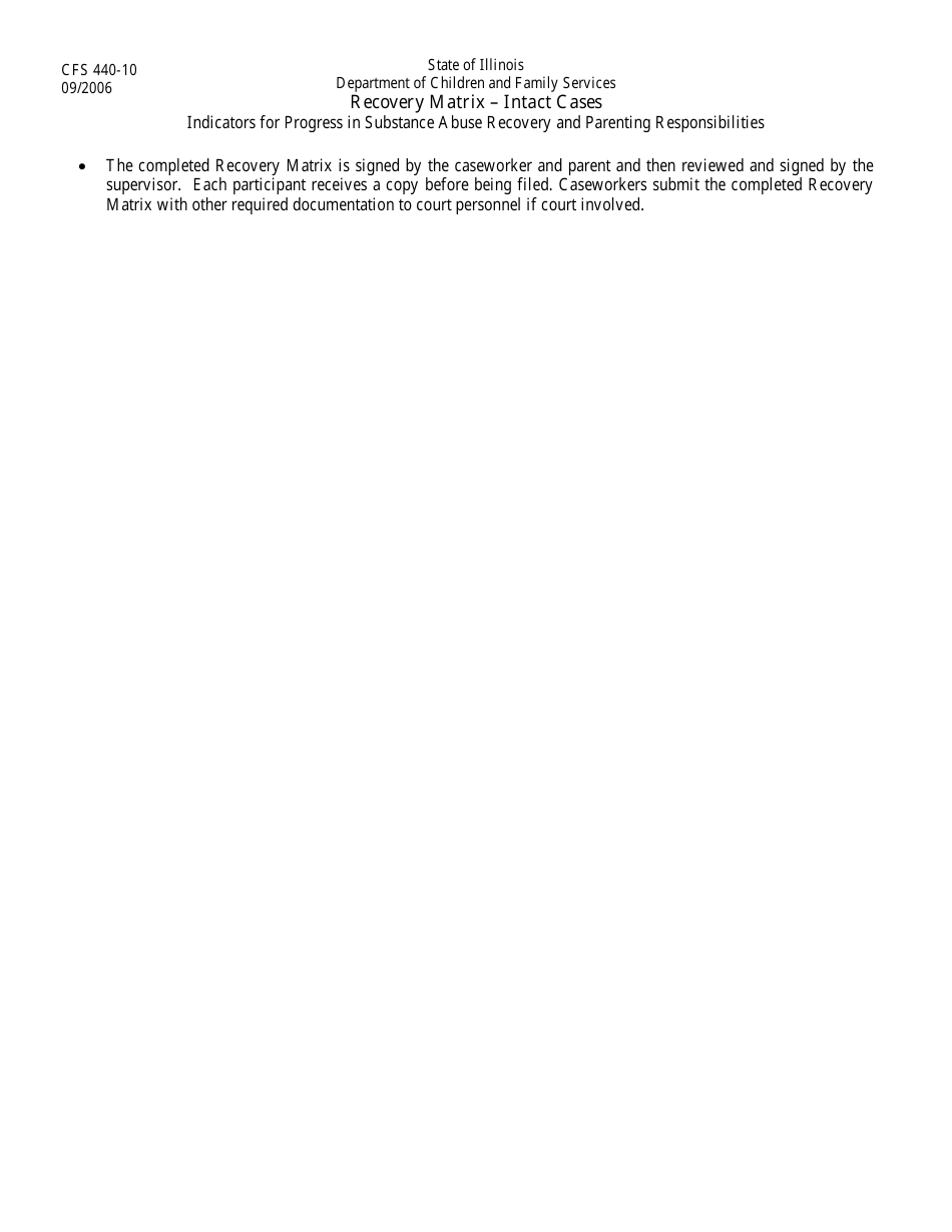 Form CFS440-10 Recovery Matrix - Intact Cases - Illinois, Page 2