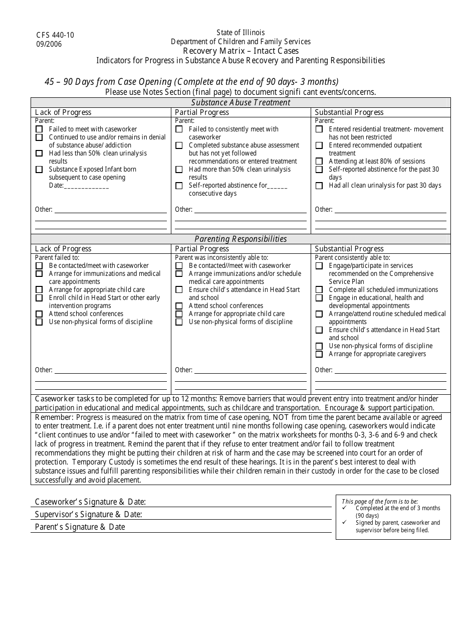 Form CFS440-10 Recovery Matrix - Intact Cases - Illinois, Page 4