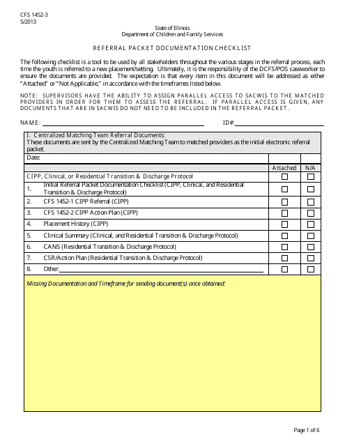 Form CFS1452-3 Printable Pdf