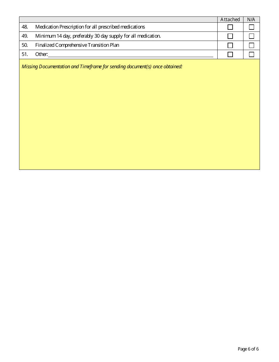 Form CFS1452-3 Referral Packet Documentation Checklist - Illinois, Page 6