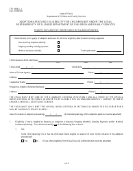 Document preview: Form CFS1800 A-1 Adoption Assistance Eligibility for Children Not Under the Legal Responsibility of Illinois Department of Children and Family Services - Illinois