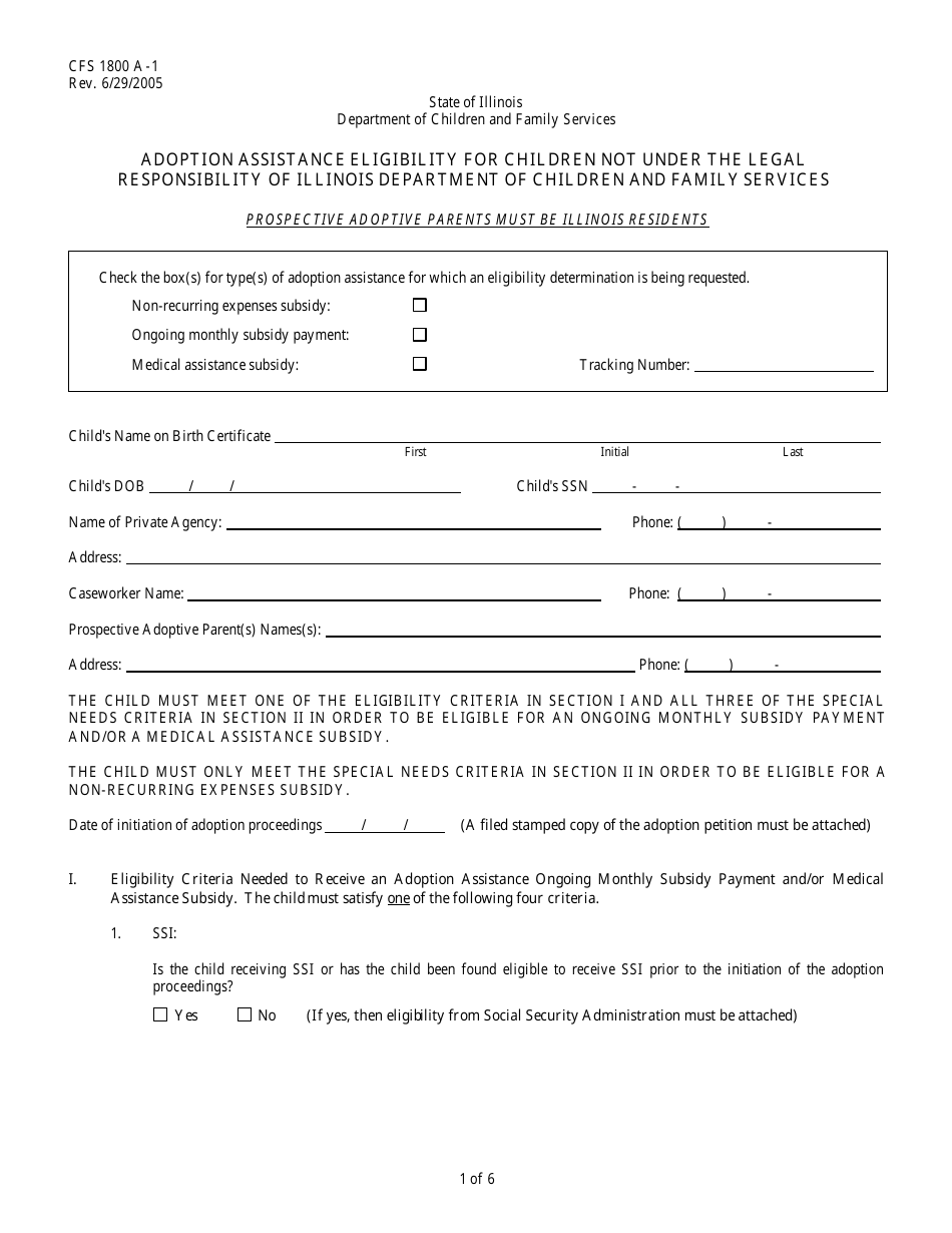 Form CFS1800 A-1 - Fill Out, Sign Online and Download Printable PDF ...