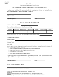 Document preview: Form CFS678-SE Day Care Services Eligibility - Verification of Self-employment Form - Illinois