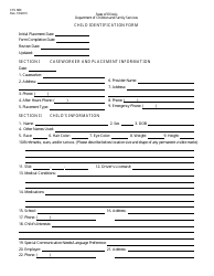 Form CFS680 &quot;Child Identification Form&quot; - Illinois