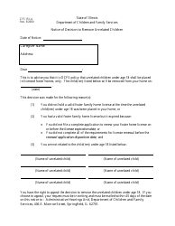 Document preview: Form CFS151-A Notice of Decision to Remove Unrelated Children - Illinois