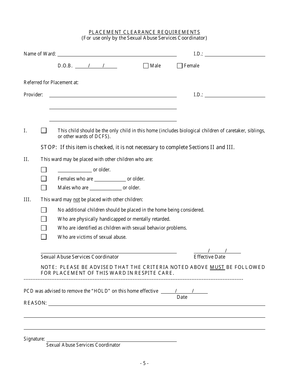 Form CFS685 Wards Supervision Plan - Illinois, Page 5