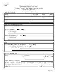 Form CFS685-1 Adjudicated Sex Offender / Adult Registry Staffing Checklist - Illinois
