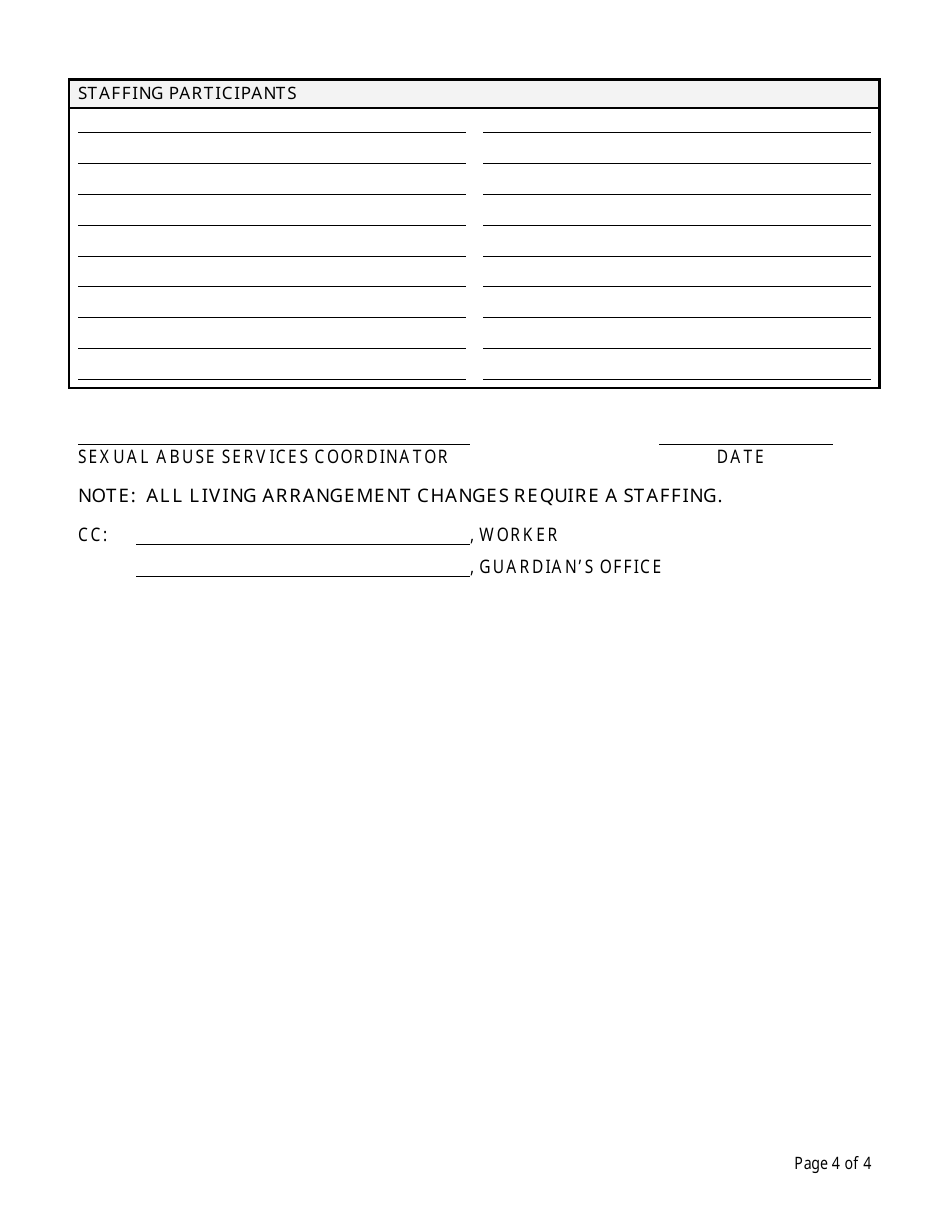 Form CFS685-1 Adjudicated Sex Offender / Adult Registry Staffing Checklist - Illinois, Page 4