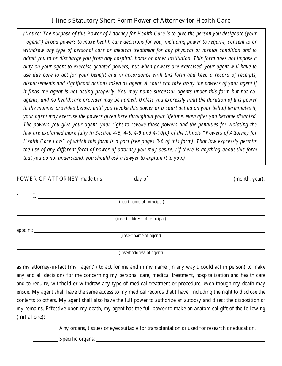 Form CFS2032-2 Power of Attorney for Health Care - Illinois, Page 3