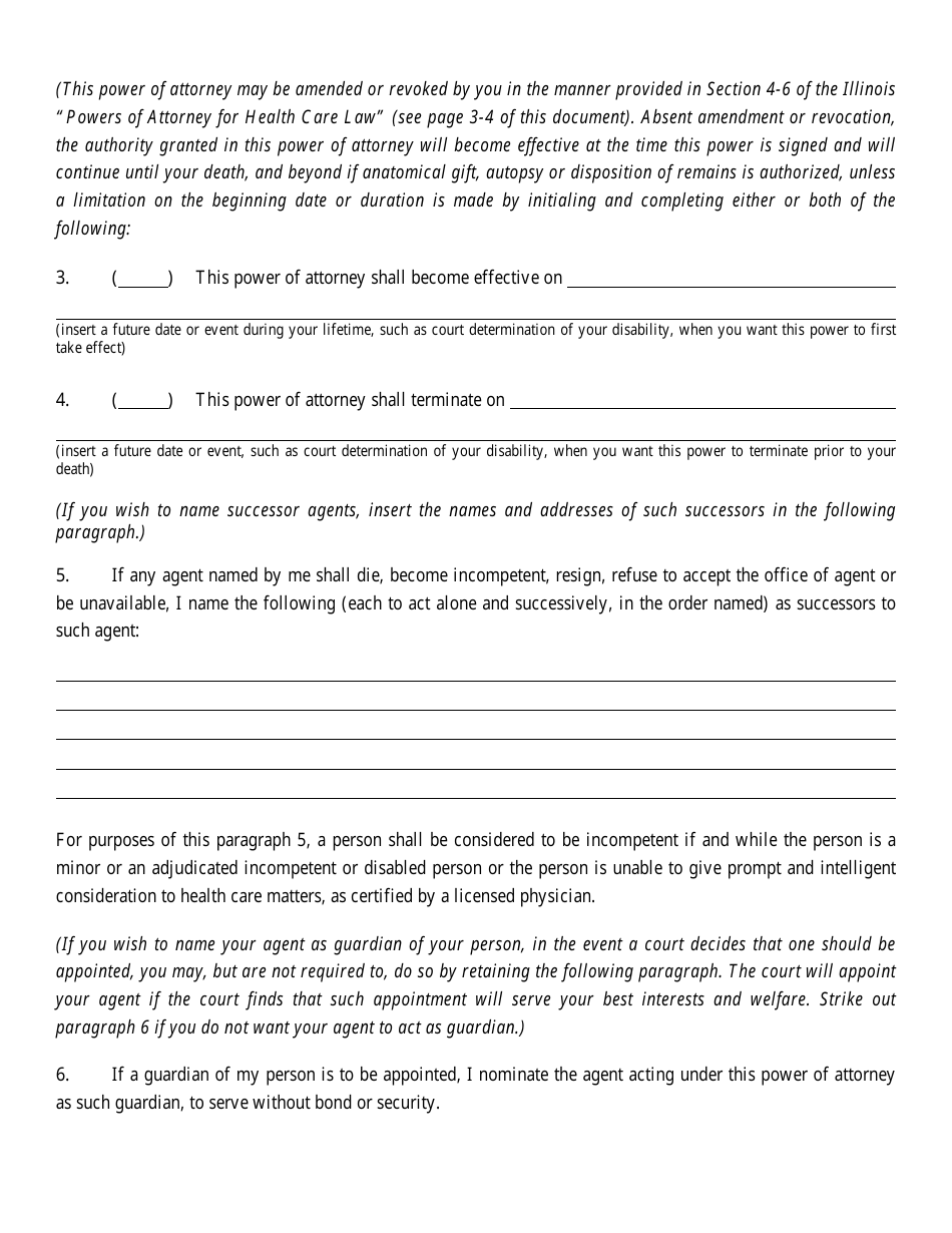 Form CFS2032-2 Power of Attorney for Health Care - Illinois, Page 5