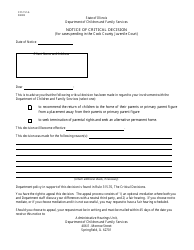Document preview: Form CFS151-G Notice of Critical Decision - Illinois