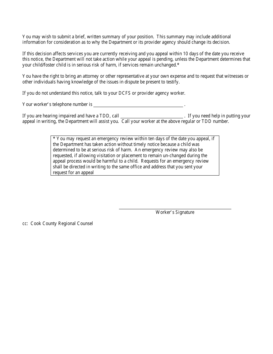 Form CFS151-G Notice of Critical Decision - Illinois, Page 2
