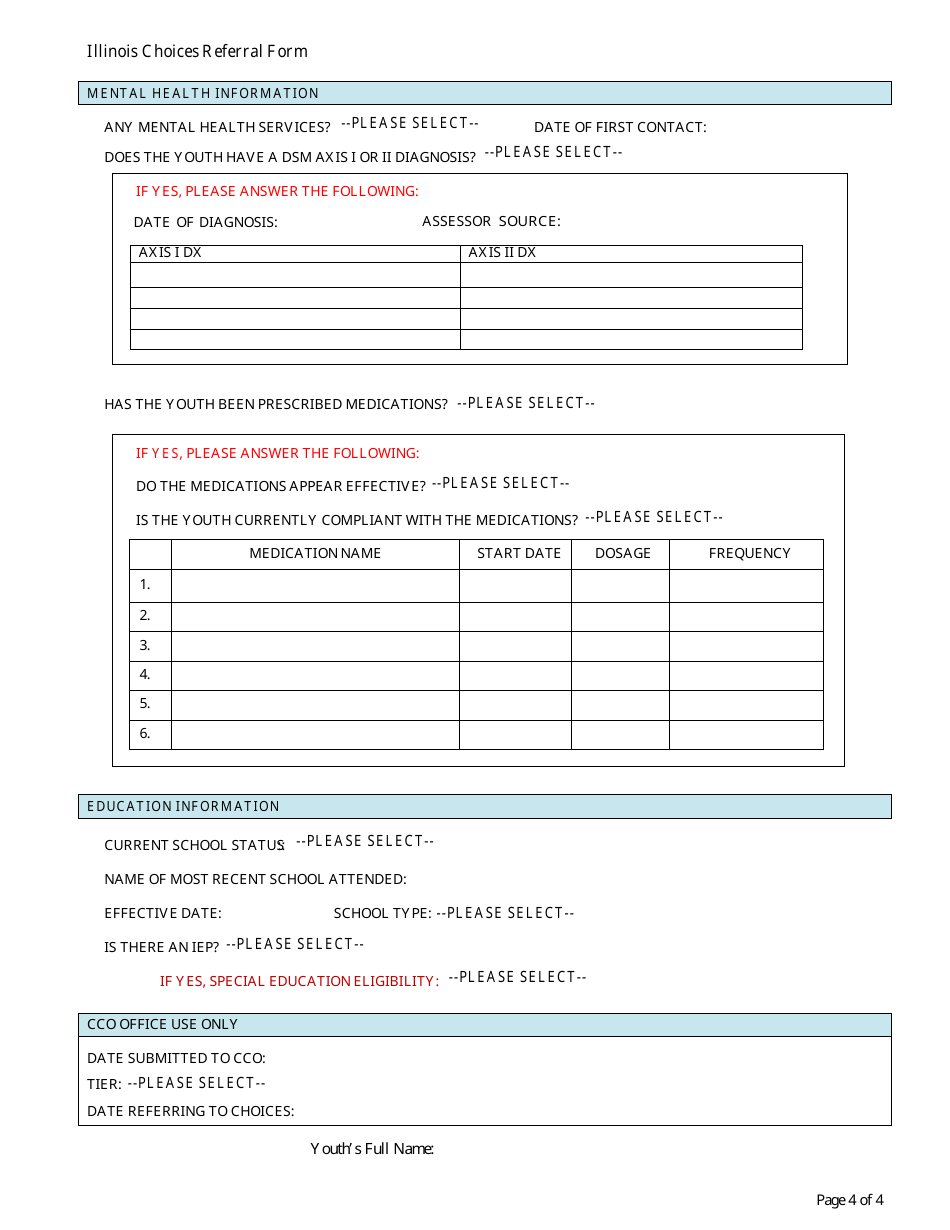 Form CFS2033-1 Illinois Choices Referral Form - Illinois, Page 4