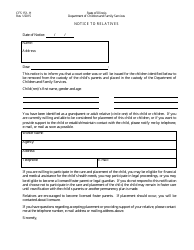 Document preview: Form CFS151-H Notice to Relatives of Child Entering Substitute Care - Illinois