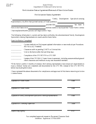 Form CFS452-C Re-activation Status Agreement/Removal of Non-active Status - Illinois