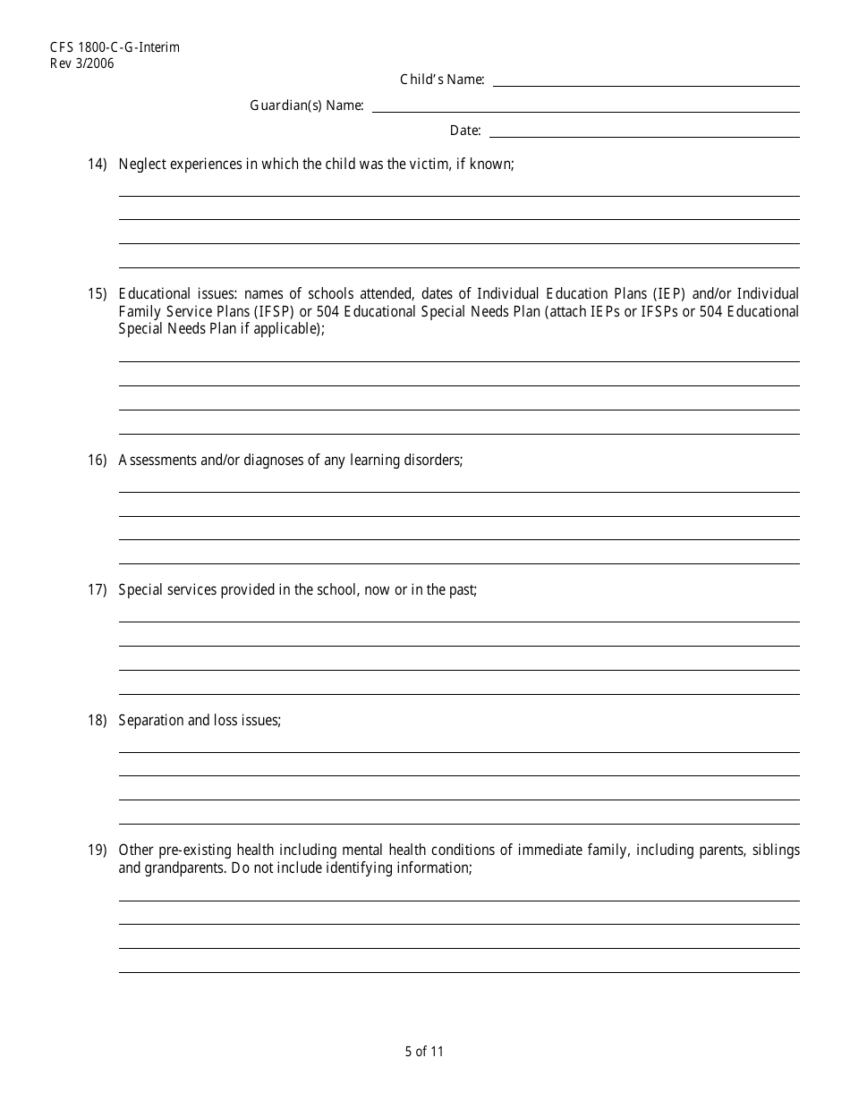 Form CFS1800-C-G-INTERIM Interim Subsidized Guardianship Agreement - Illinois, Page 5