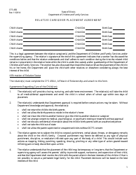 Form CFS458 Relative Caregiver Placement Agreement - Illinois