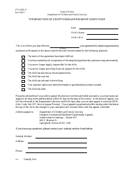 Document preview: Form CFS1800-H Termination of Adoption/Guardianship Assistance - Illinois