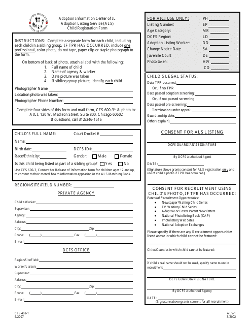 Form CFS468-1  Printable Pdf