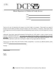 Form CFS1800-I &quot;Follow-Up Letter to Telephone Call Re Change in Child's Needs&quot; - Illinois