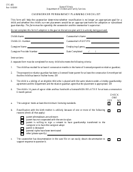 Form CFS483 Caseworker Permanency Planning Checklist - Illinois