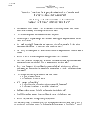Document preview: Form CFS-250-A Discussion Questions to Consider With Caregivers Before Self-assessment - Illinois