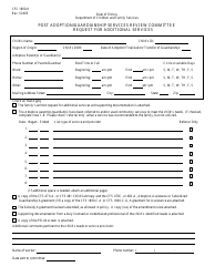 Document preview: Form CFS1800-K Post Adoption/Guardianship Services Review Committee Request for Additional Services - Illinois