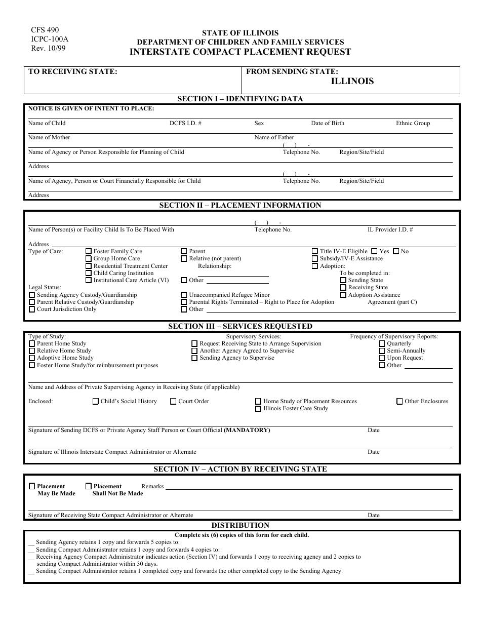 Interstate Compact Application Form