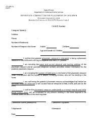 Document preview: Form CFS490-14 Interstate Compact on the Placement of Children Acknowledgement Form - Illinois