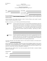 Document preview: Form CFS1800-M-1A Notice for Documentation to Continue Subsidy Payments Until Age 19 or 21 - Illinois
