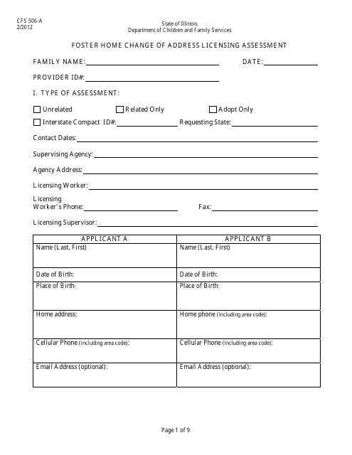 Form CFS506-A  Printable Pdf