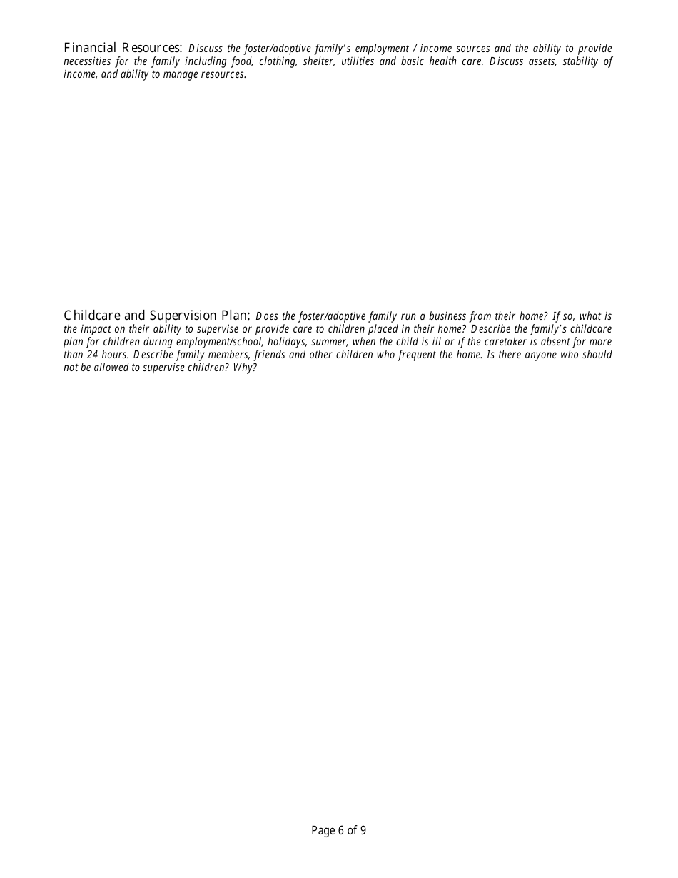 Form CFS506-A Foster Home Change of Address Licensing Assessment - Illinois, Page 6